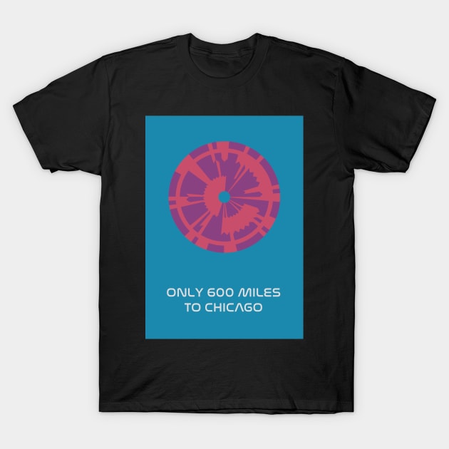 JPL/NASA Perseverance Parachute "600 miles to Chicago" Request Poster #6 T-Shirt by Walford-Designs